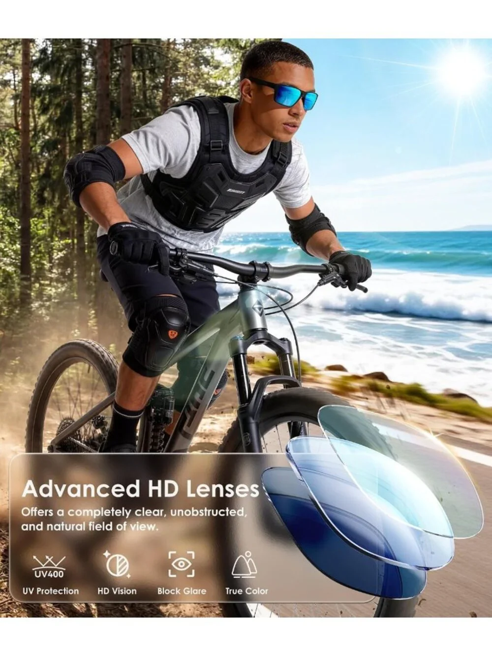 Polarized UV400 Sports Sunglasses for Men & Women - Ideal for Driving, Running